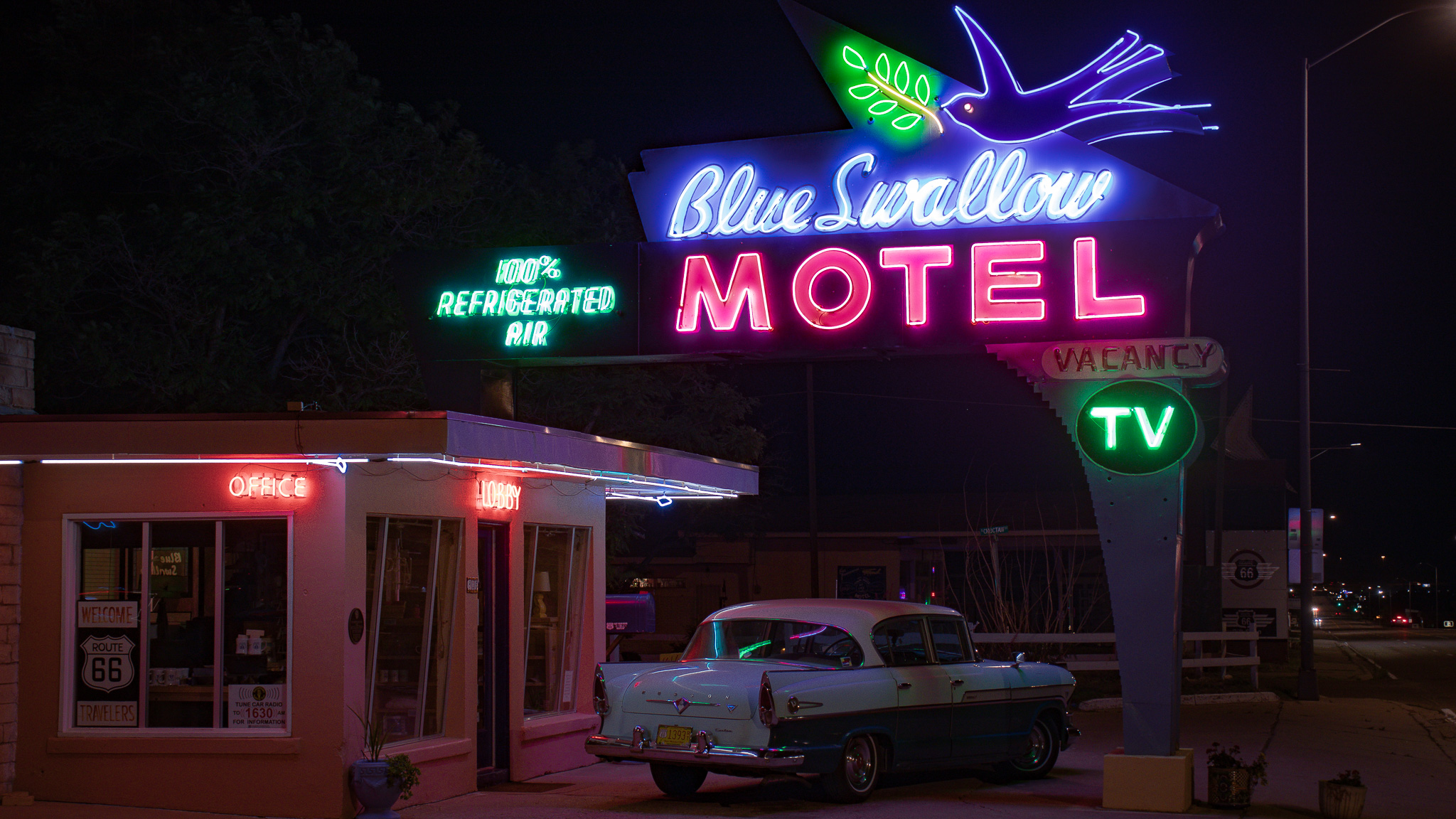 A beacon and superstar of the historic Route, Blue Swallow Motel is one of the oldest preserved icons still remaining in service today. This is through no doubt years of work, continuing today, to maintain this snapshot of what life once was: becoming art from what was once mundane and normal.